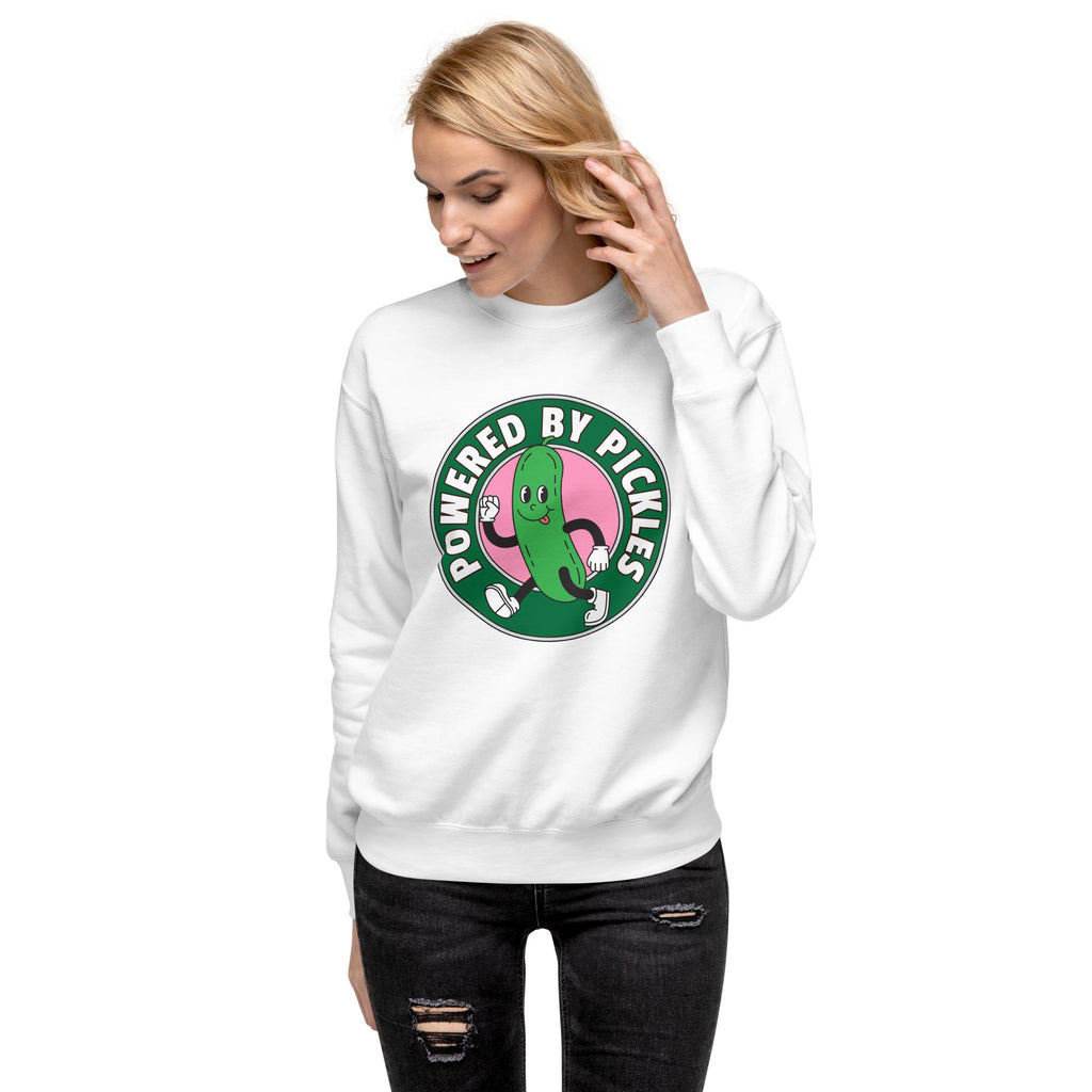 Pickles Sweatshirt | Funny Powered by Pickles Gift | Quirky Foodie Apparel | Unique Food Lover Clothing