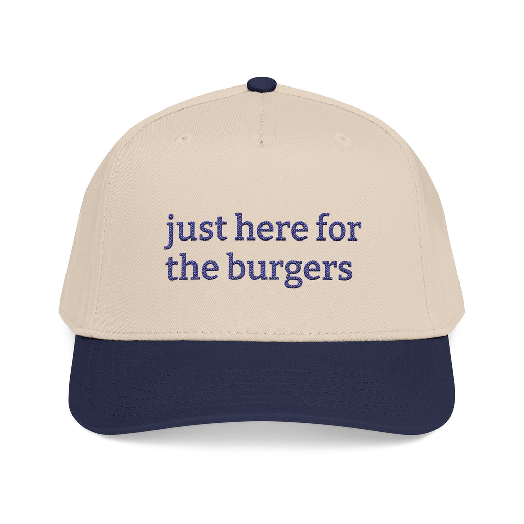 Just Here for the Burgers Baseball Cap | Embroided Foodie Hat, Grill and Burger Lover