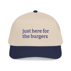 Just Here for the Burgers Baseball Cap | Embroided Foodie Hat, Grill and Burger Lover