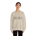 SIDES Crewneck Sweatshirt - Minimalist White Graphic Pullover