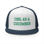 Cool as a Cucumber 5 Panel Trucker Cap, Fun Hat for Summer, Gift for Dads, Trendy Outdoor Accessory, Adjustable Cap, Foodie, Cool