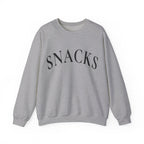 Snacks Crewneck Sweatshirt - Minimal Graphic "SNACKS" Pullover