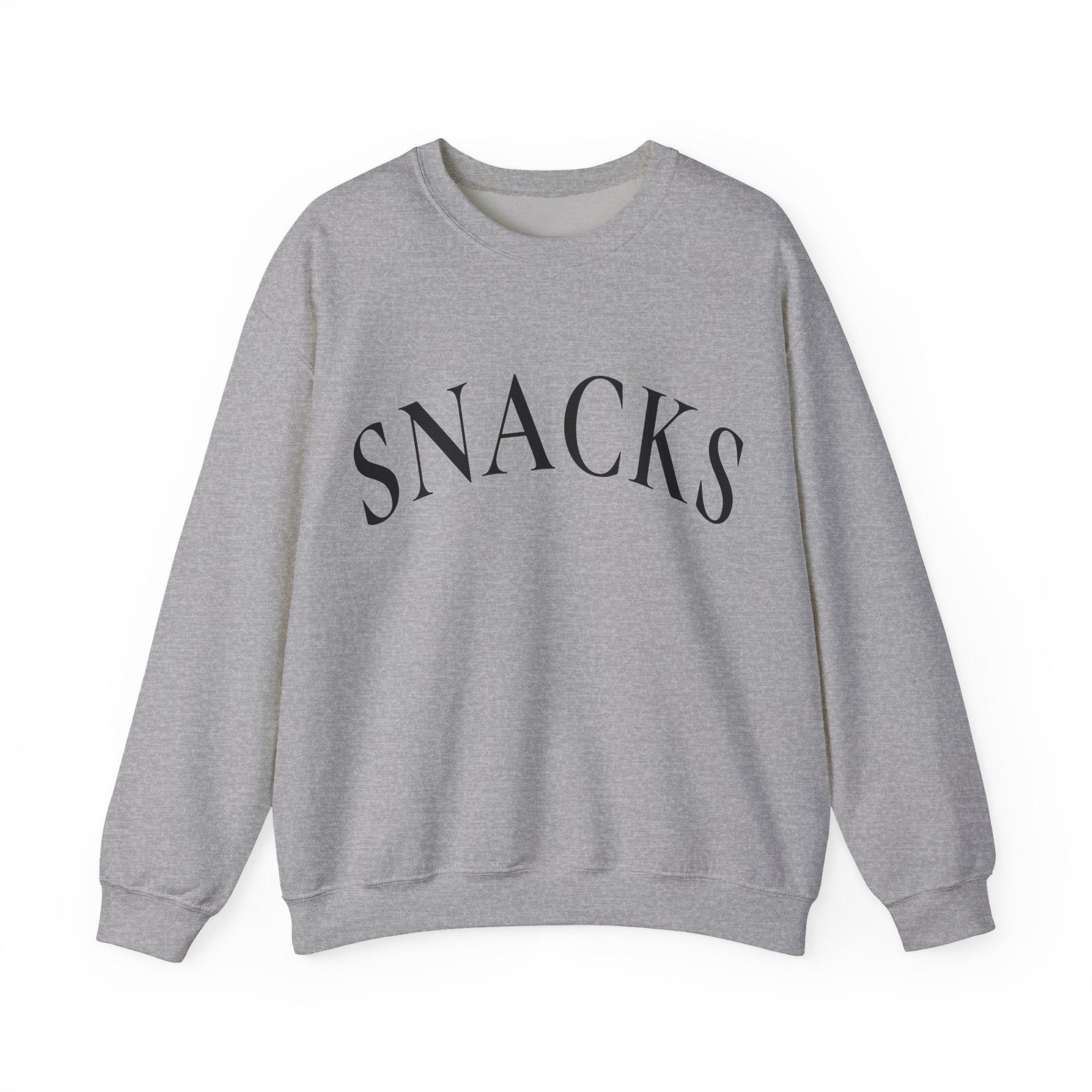 Snacks Crewneck Sweatshirt - Minimal Graphic "SNACKS" Pullover
