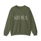 SIDES Crewneck Sweatshirt - Minimalist White Graphic Pullover