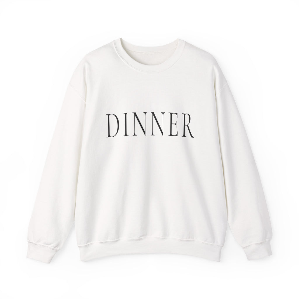 DINNER Crewneck Sweatshirt - Minimalist Text Pullover