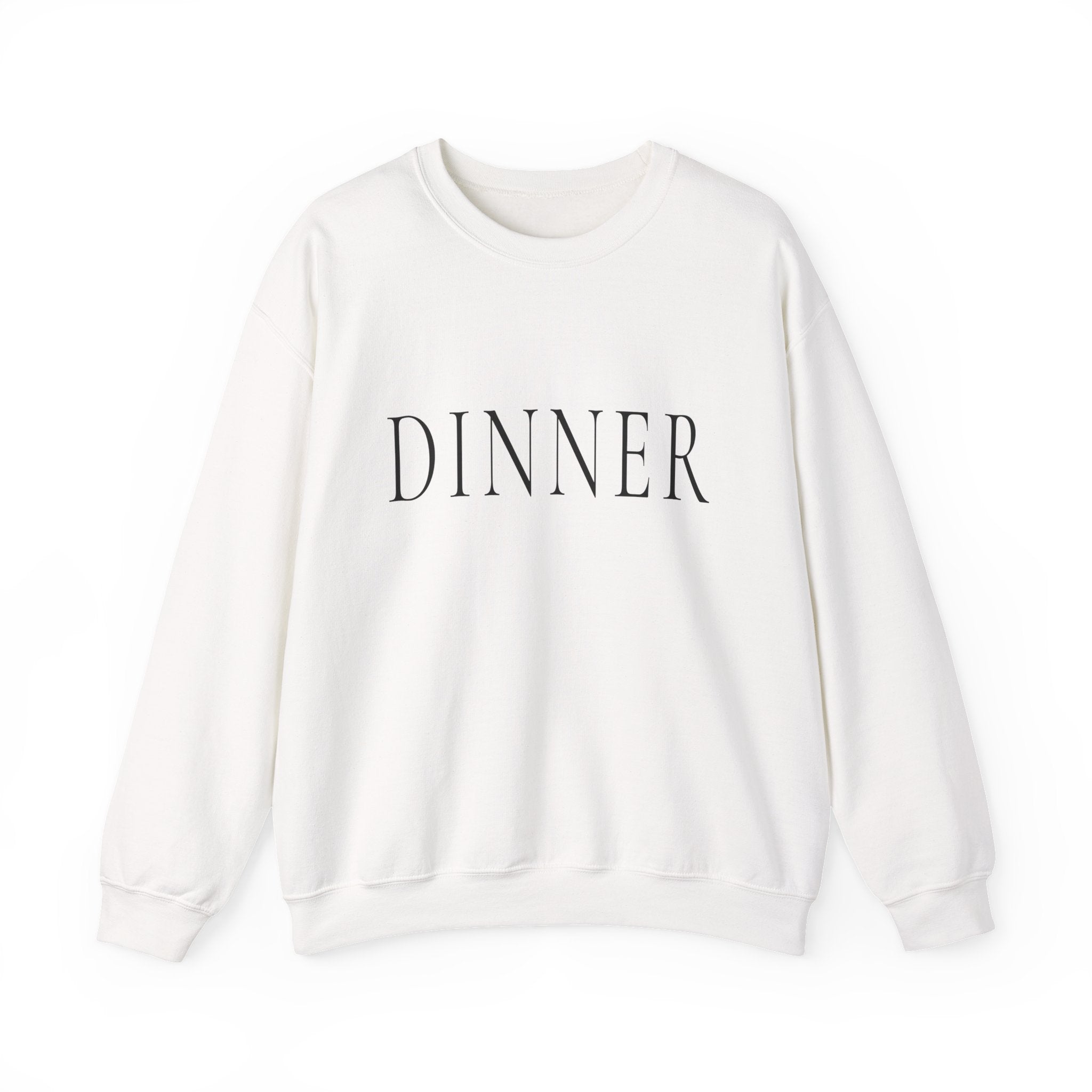 DINNER Crewneck Sweatshirt - Minimalist Text Pullover