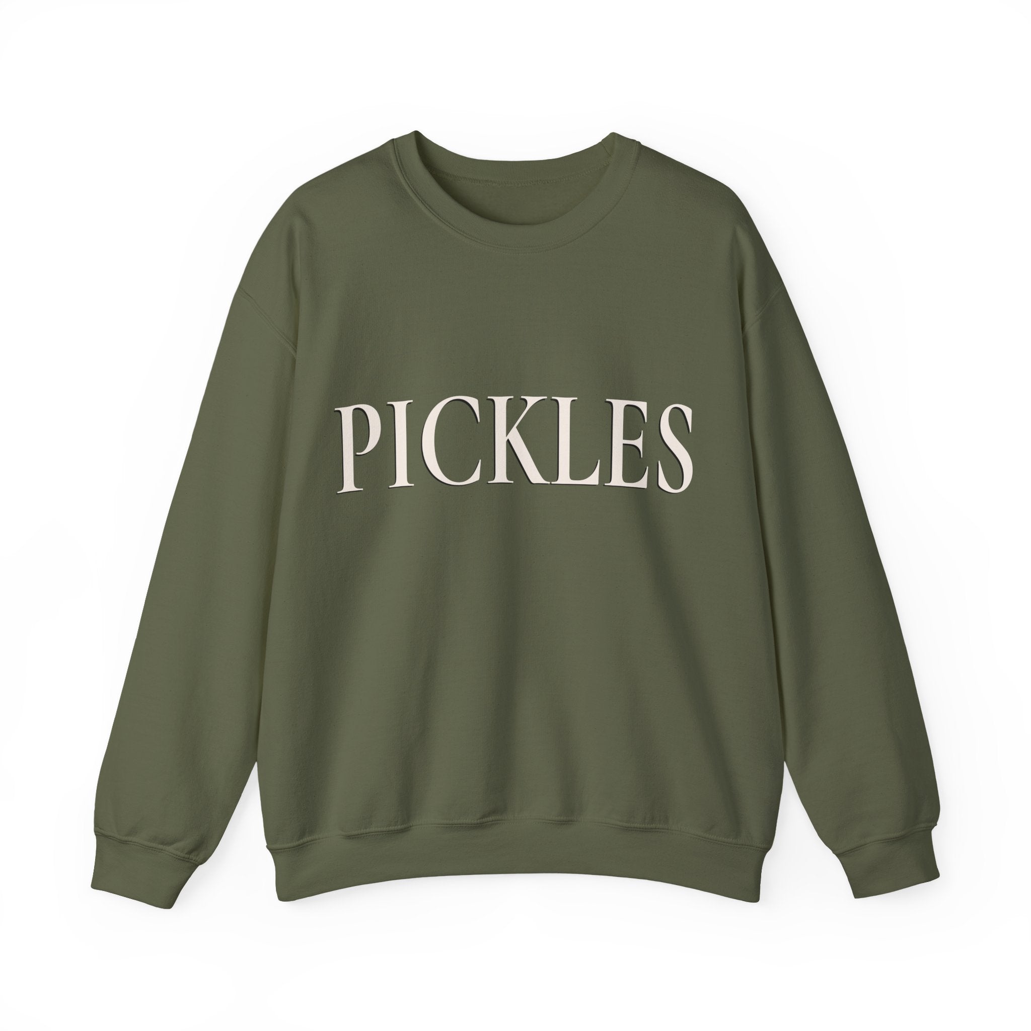 Crewneck Sweatshirt - Minimal "PICKLES" Text Pullover