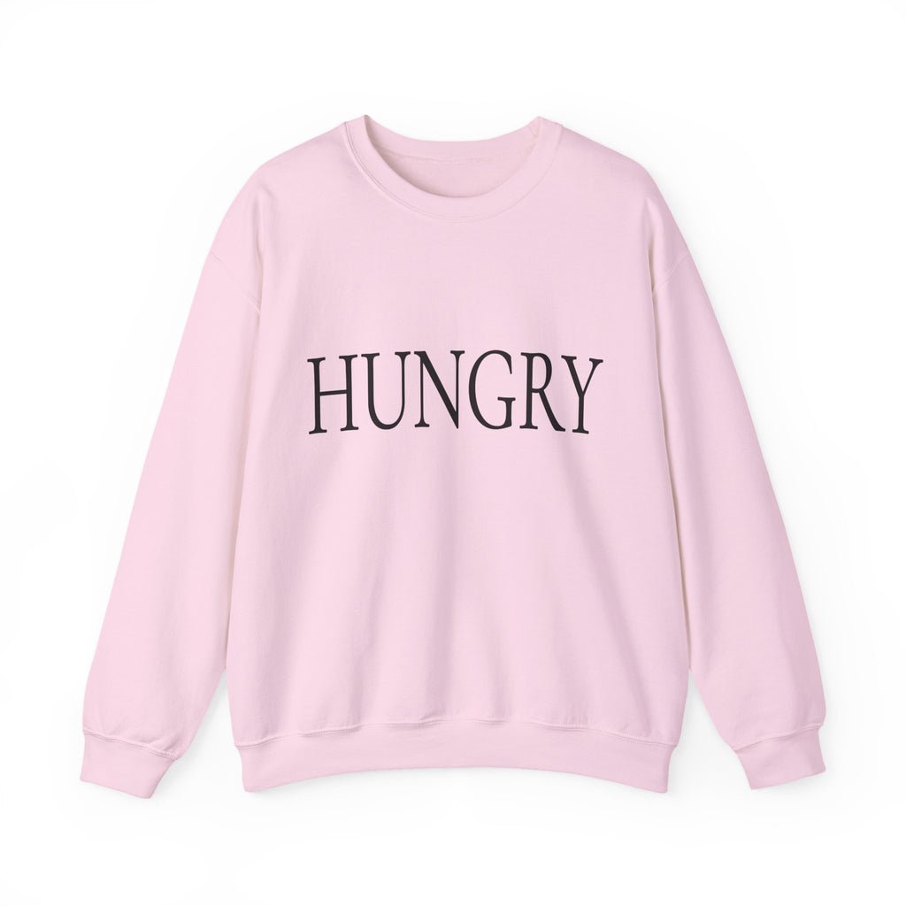 HUNGRY Graphic Sweatshirt – Minimalist White Crewneck