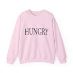 HUNGRY Graphic Sweatshirt – Minimalist White Crewneck