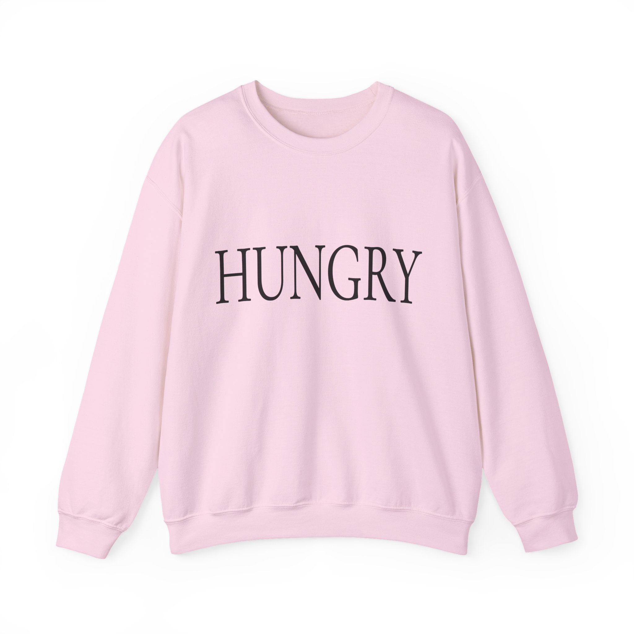 HUNGRY Graphic Sweatshirt – Minimalist White Crewneck