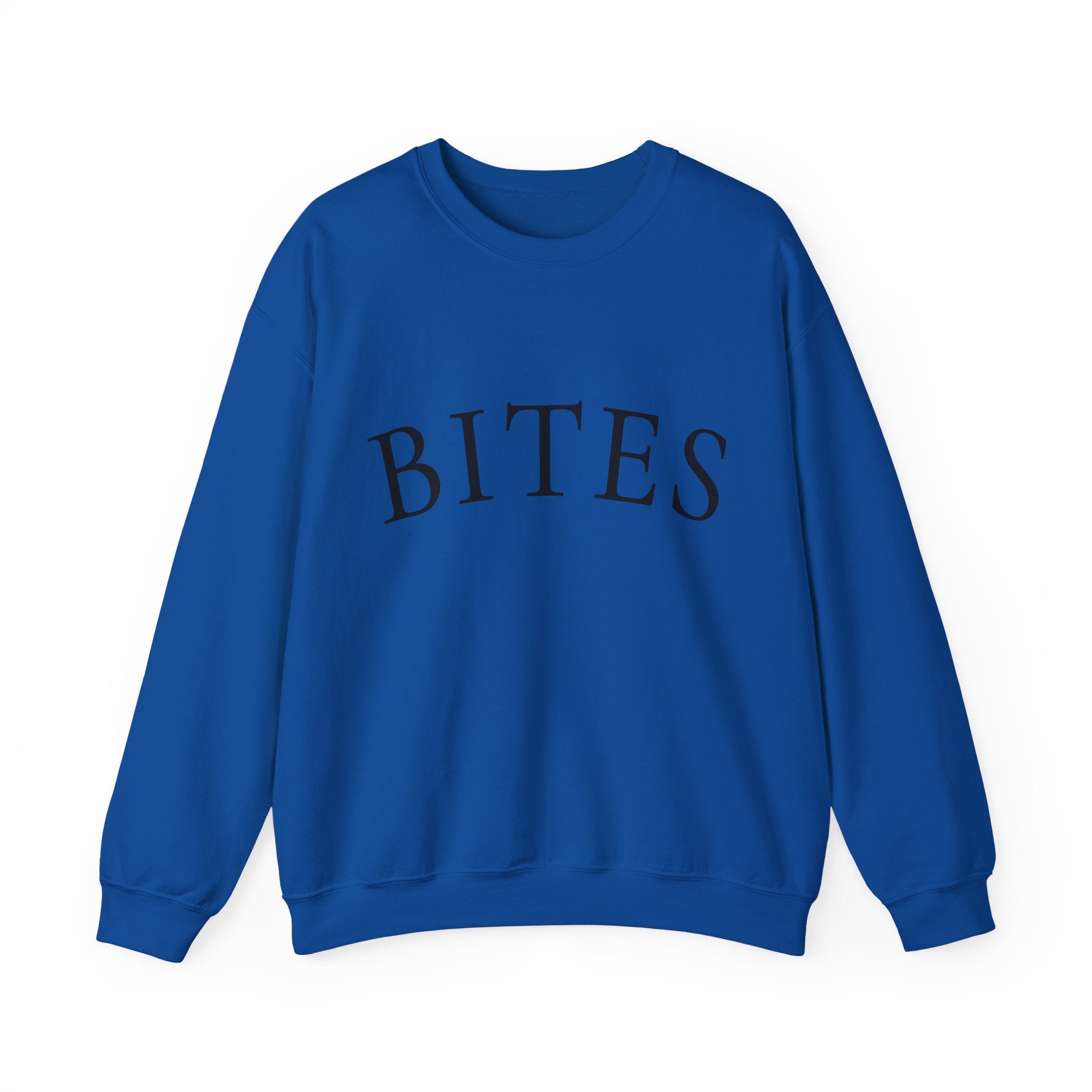 BITES Crewneck Sweatshirt – Minimalist White Graphic Pullover