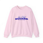 Late Night Snacking Retro Script Neon Blue Sweatshirt | Music Lyrics Snacks