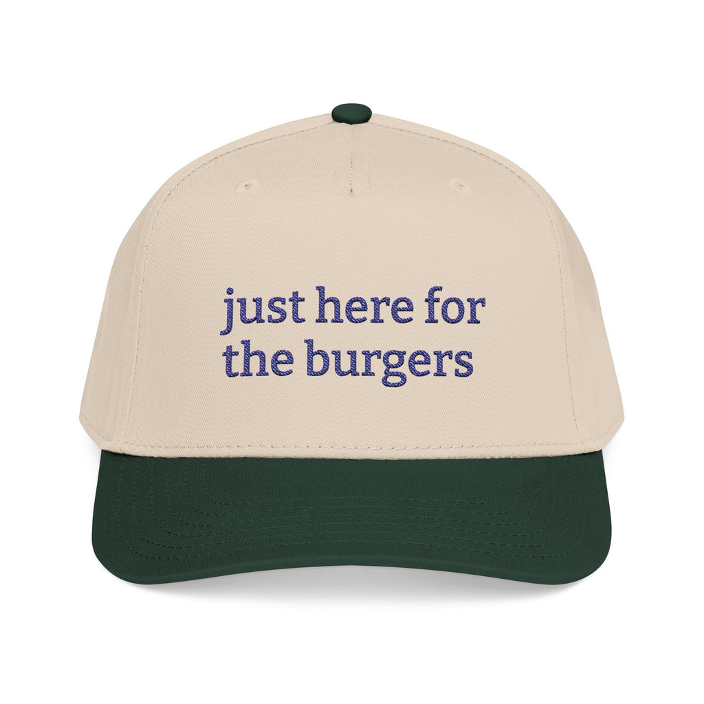 Just Here for the Burgers Baseball Cap | Embroided Foodie Hat, Grill and Burger Lover