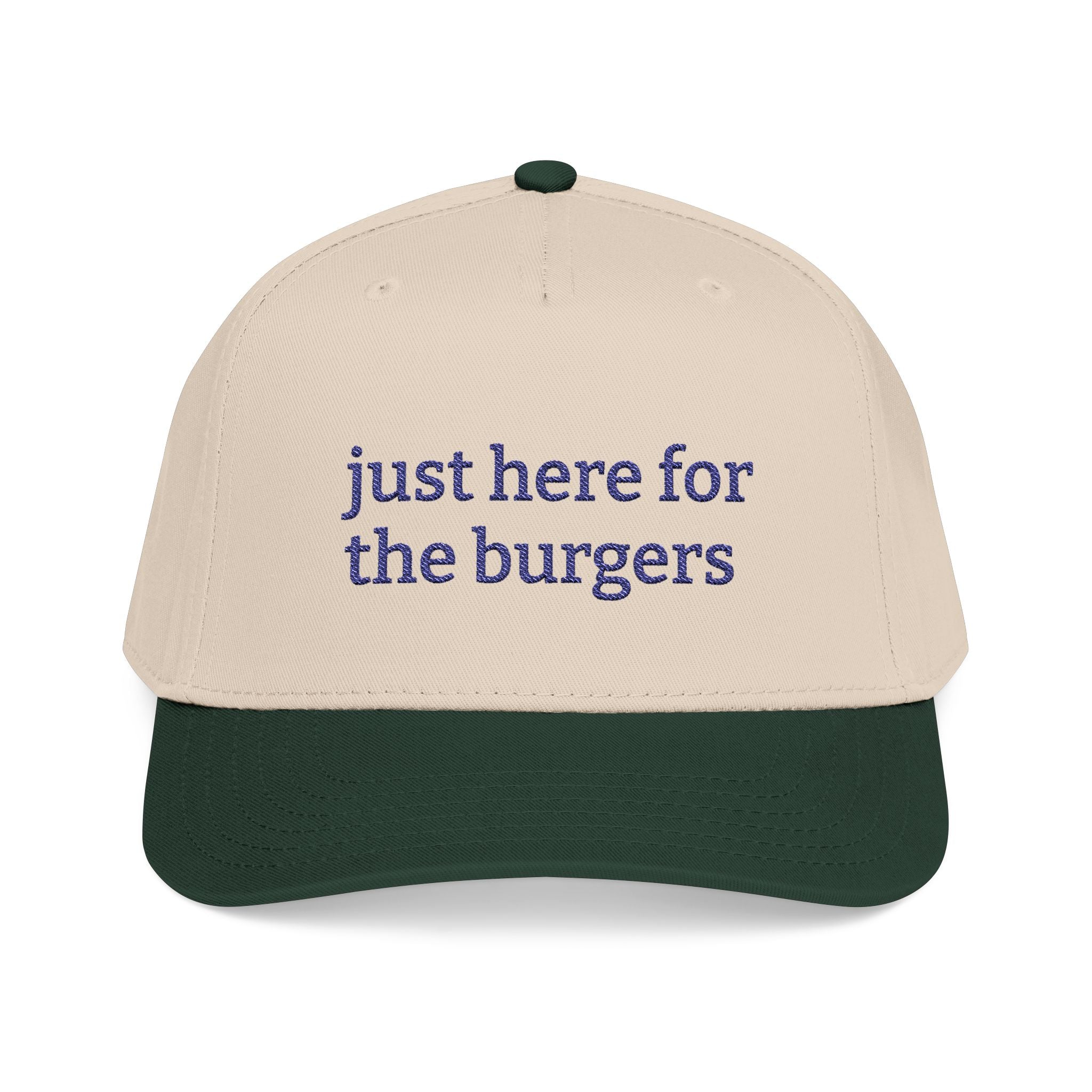 Just Here for the Burgers Baseball Cap | Embroided Foodie Hat, Grill and Burger Lover