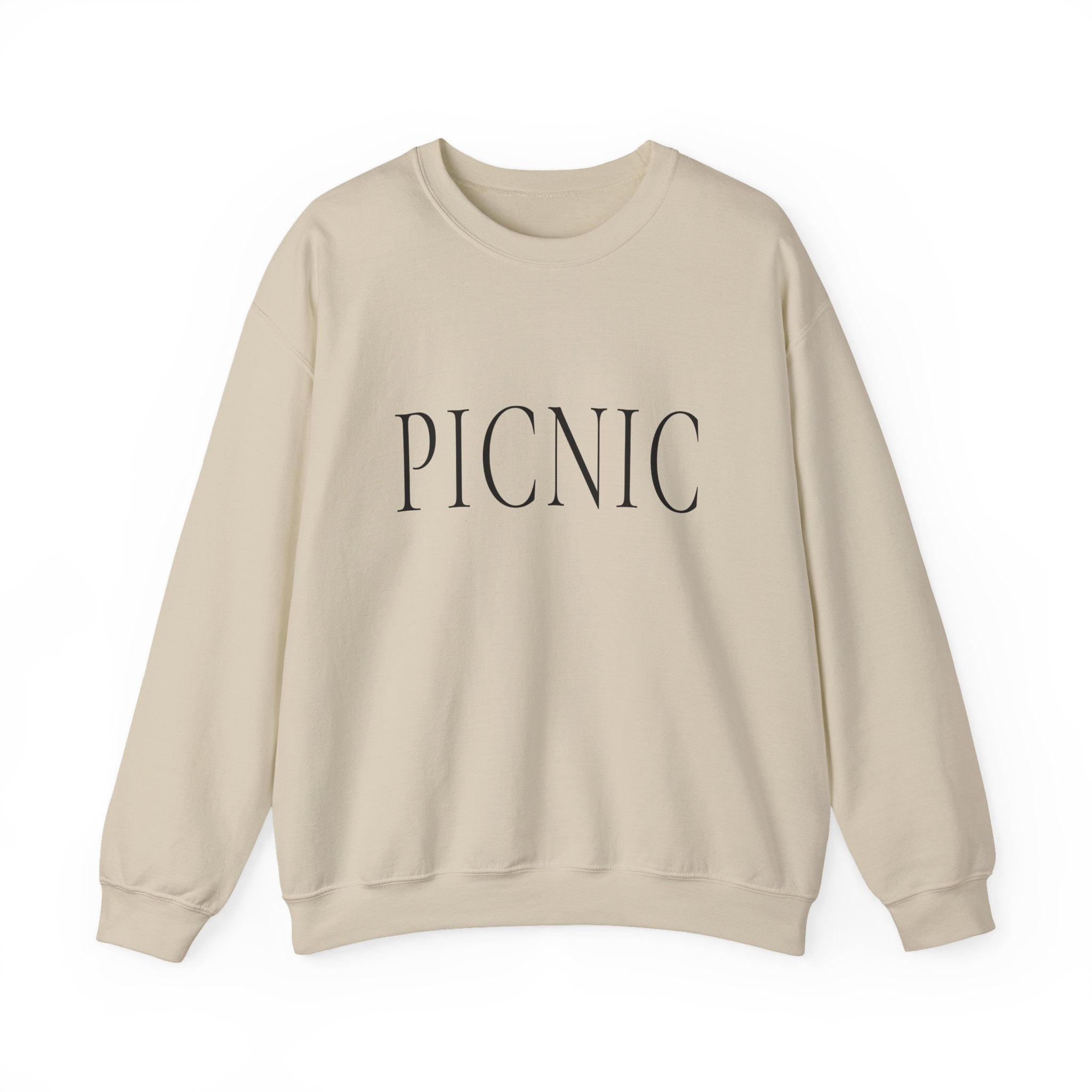 PICNIC Crewneck Sweatshirt - Minimalist White Graphic Pullover