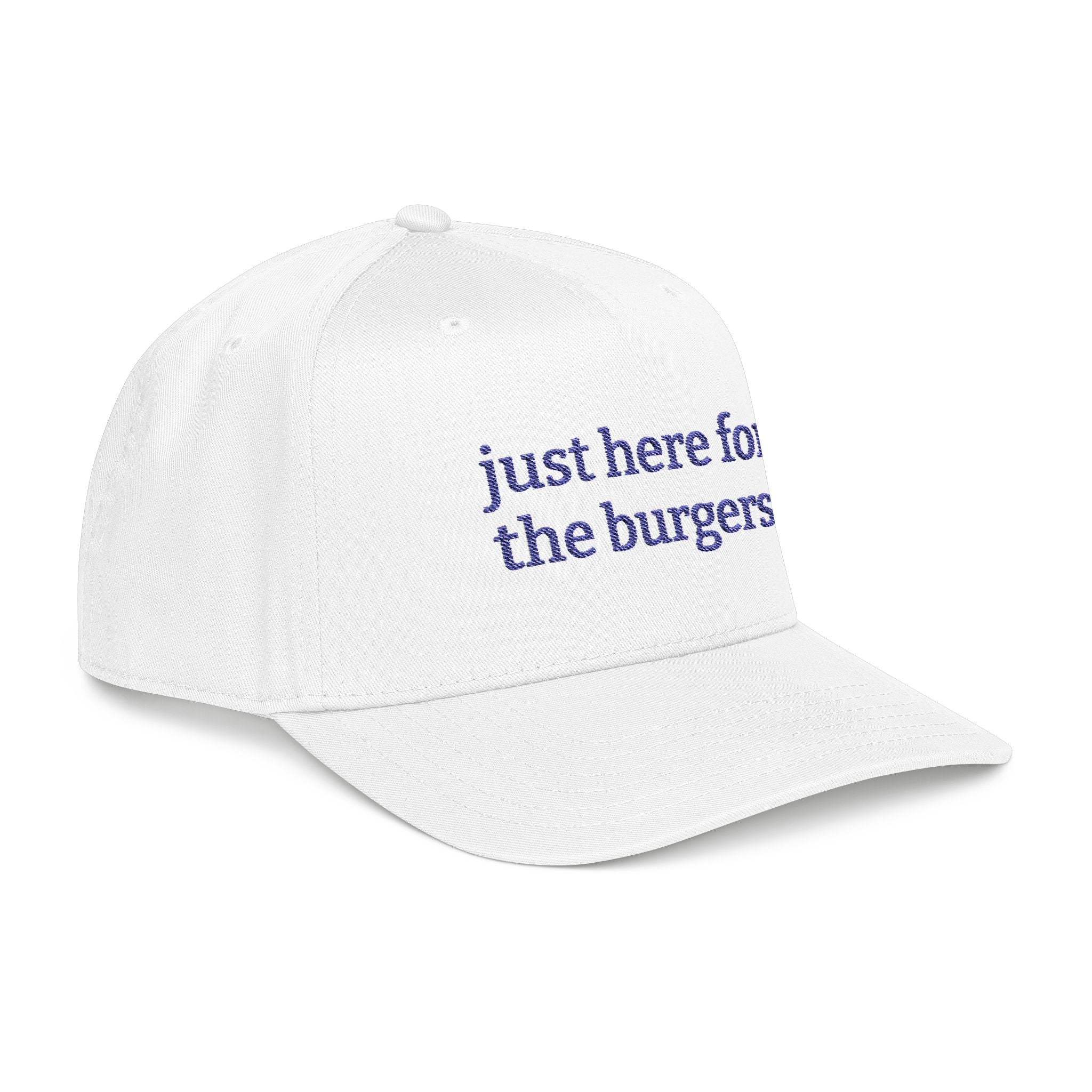 Just Here for the Burgers Baseball Cap | Embroided Foodie Hat, Grill and Burger Lover