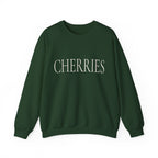 CHERRIES Crewneck Sweatshirt - Minimal White Graphic Pullover