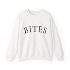 BITES Crewneck Sweatshirt – Minimalist White Graphic Pullover