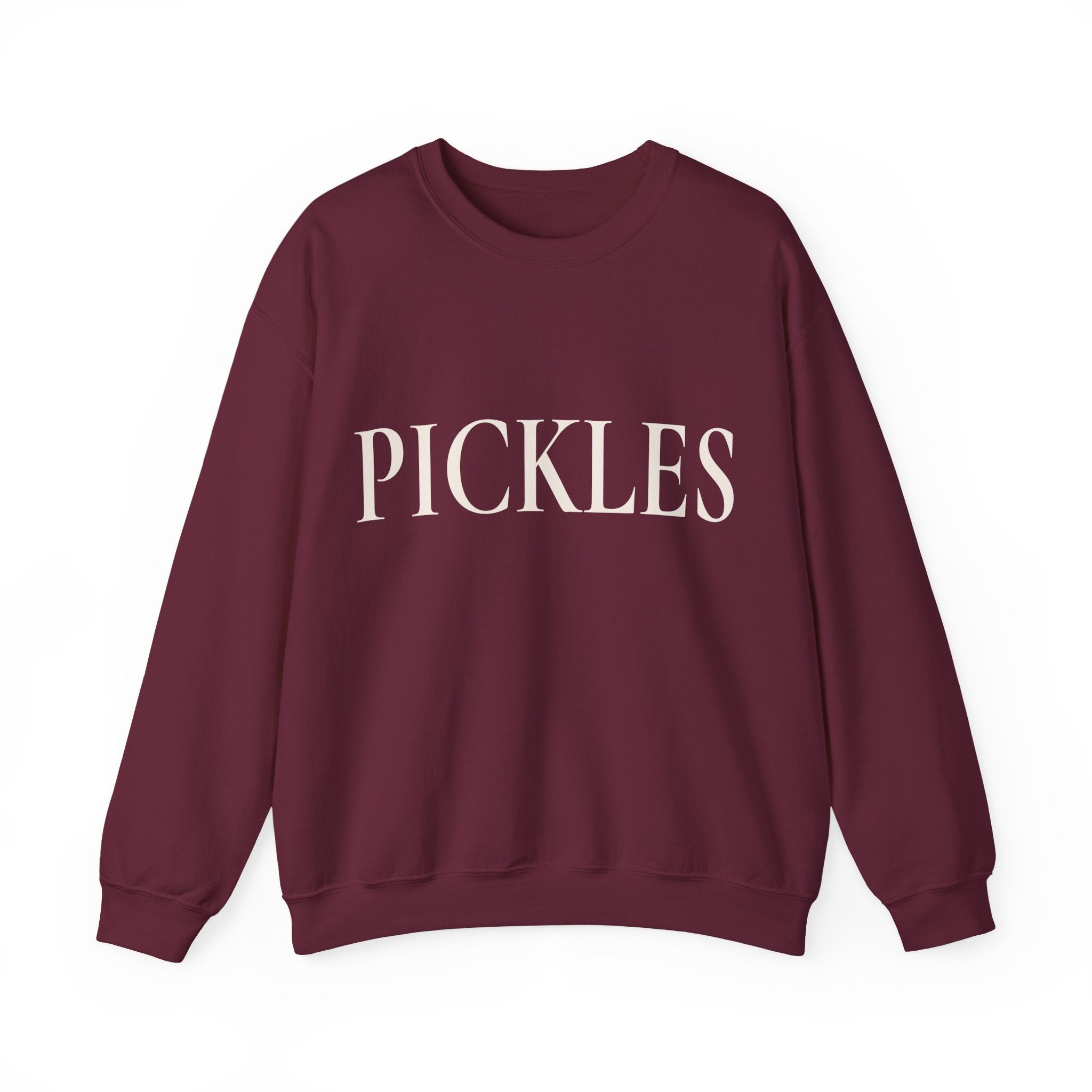 Crewneck Sweatshirt - Minimal "PICKLES" Text Pullover