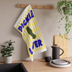 Pickle Lover Tea Towel, Striped Kitchen Dish Towel - Cotton/Poly Blend, Kitchen Hand Towel, Cooking Towel, Hostess Gift, Housewarming Gift,