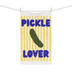 Pickle Lover Tea Towel, Striped Kitchen Dish Towel - Cotton/Poly Blend, Kitchen Hand Towel, Cooking Towel, Hostess Gift, Housewarming Gift,