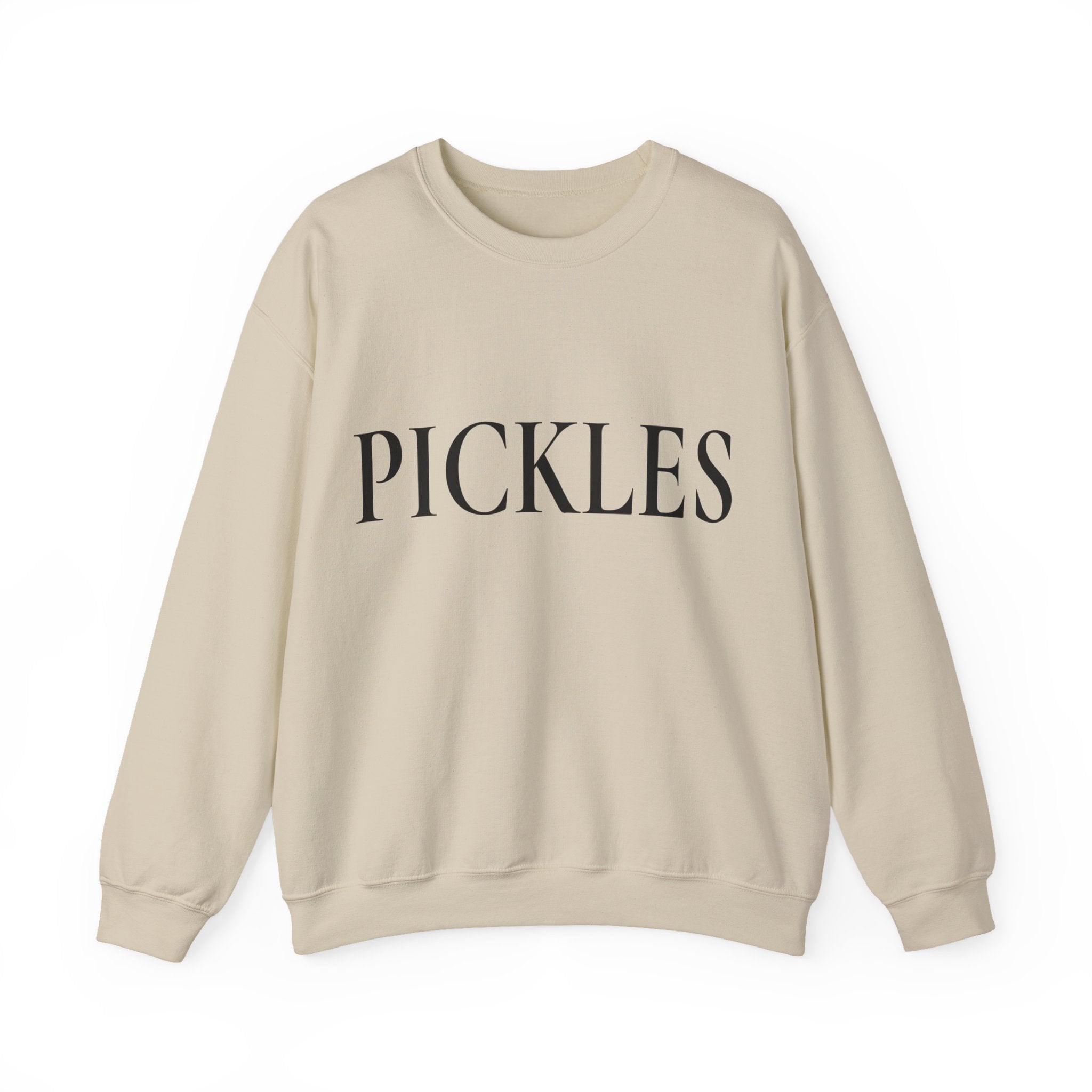 Crewneck Sweatshirt - Minimal "PICKLES" Text Pullover
