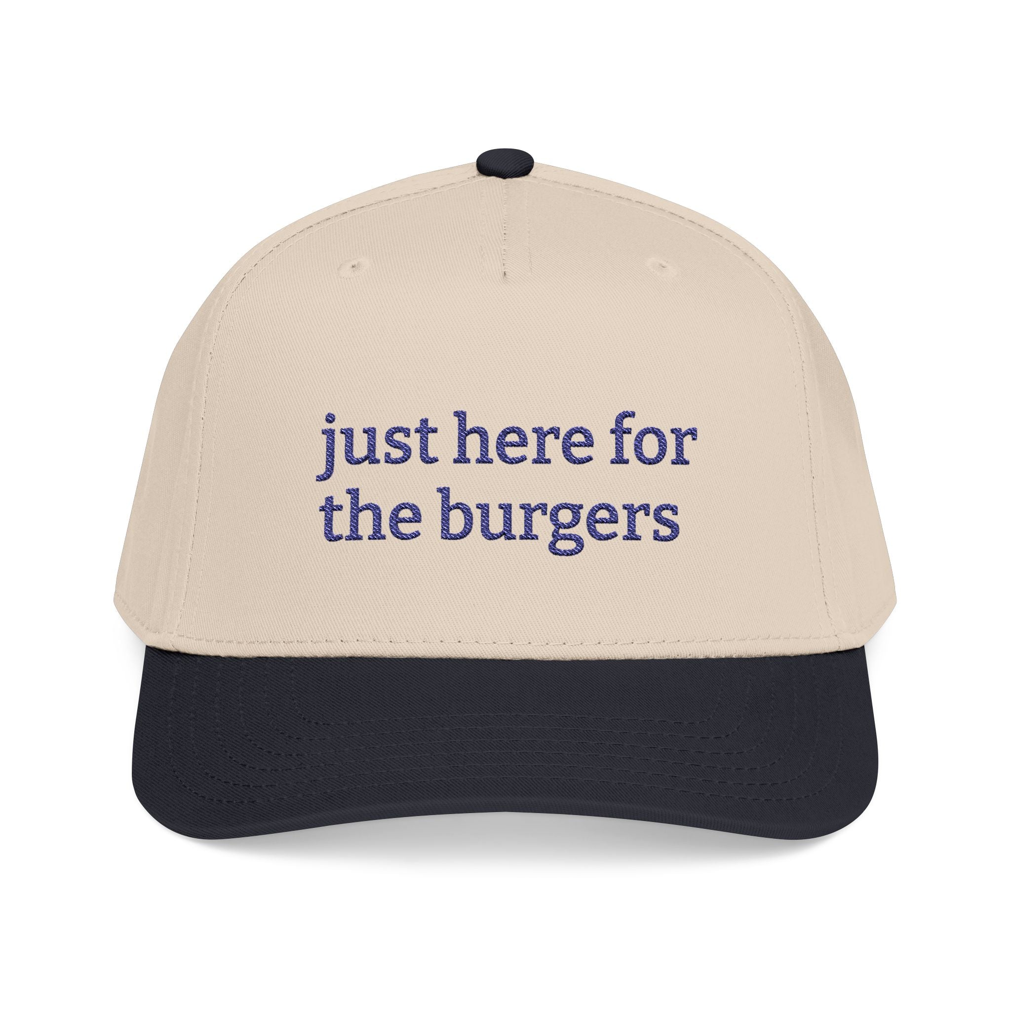 Just Here for the Burgers Baseball Cap | Embroided Foodie Hat, Grill and Burger Lover