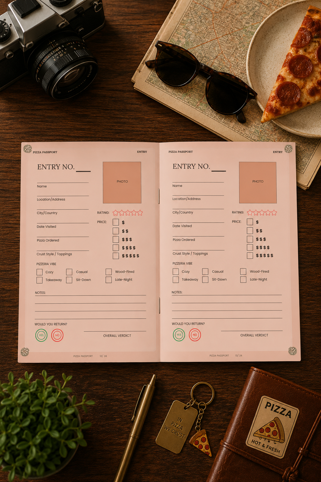 Pizza Passport Printable – Pizzeria Review Journal, Pizza Lover Gift, Digital Download