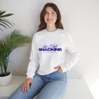 Late Night Snacking Retro Script Neon Blue Sweatshirt | Music Lyrics Snacks