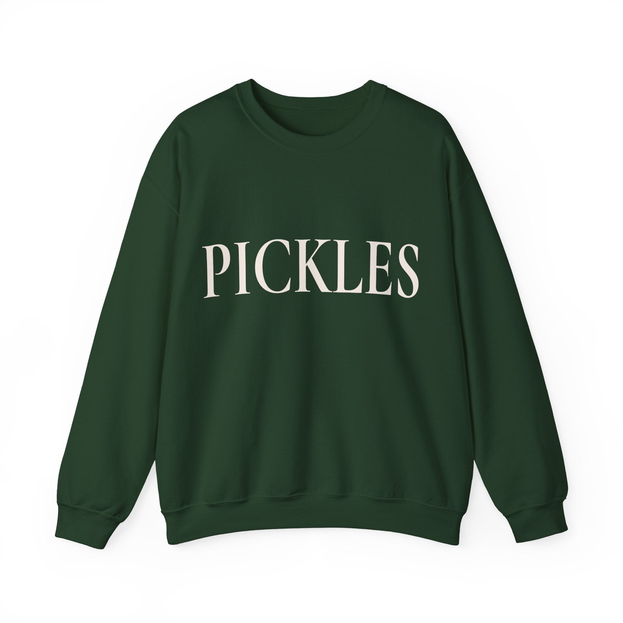 Crewneck Sweatshirt - Minimal "PICKLES" Text Pullover