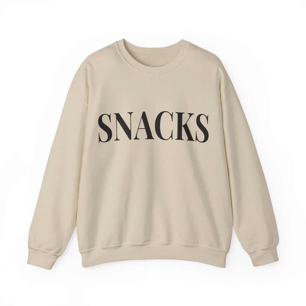 SNACKS Crewneck Sweatshirt - Minimal Foodie Graphic Pullover