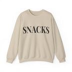 SNACKS Crewneck Sweatshirt - Minimal Foodie Graphic Pullover