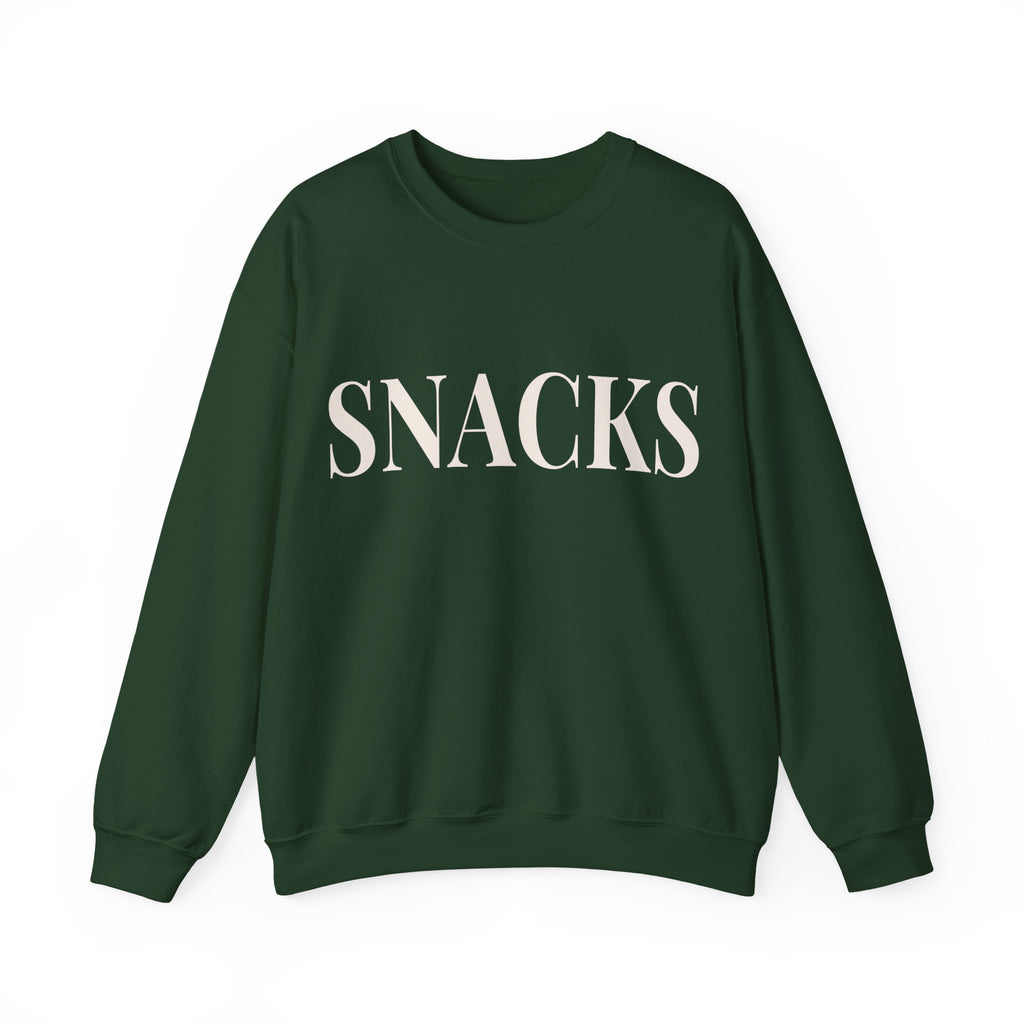 SNACKS Crewneck Sweatshirt - Minimal Foodie Graphic Pullover