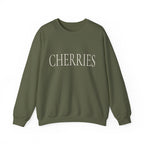 CHERRIES Crewneck Sweatshirt - Minimal White Graphic Pullover