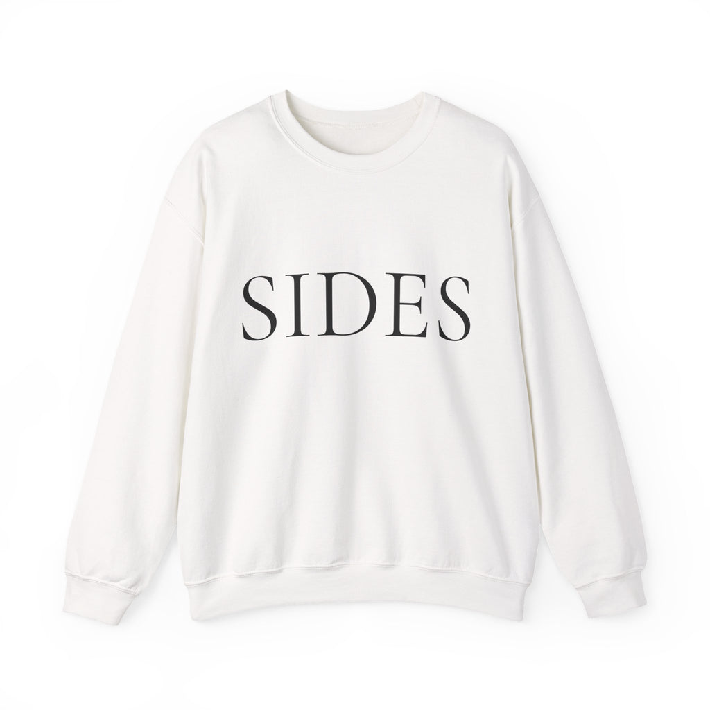 SIDES Crewneck Sweatshirt - Minimalist White Graphic Pullover