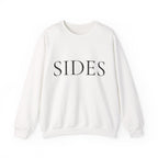 SIDES Crewneck Sweatshirt - Minimalist White Graphic Pullover