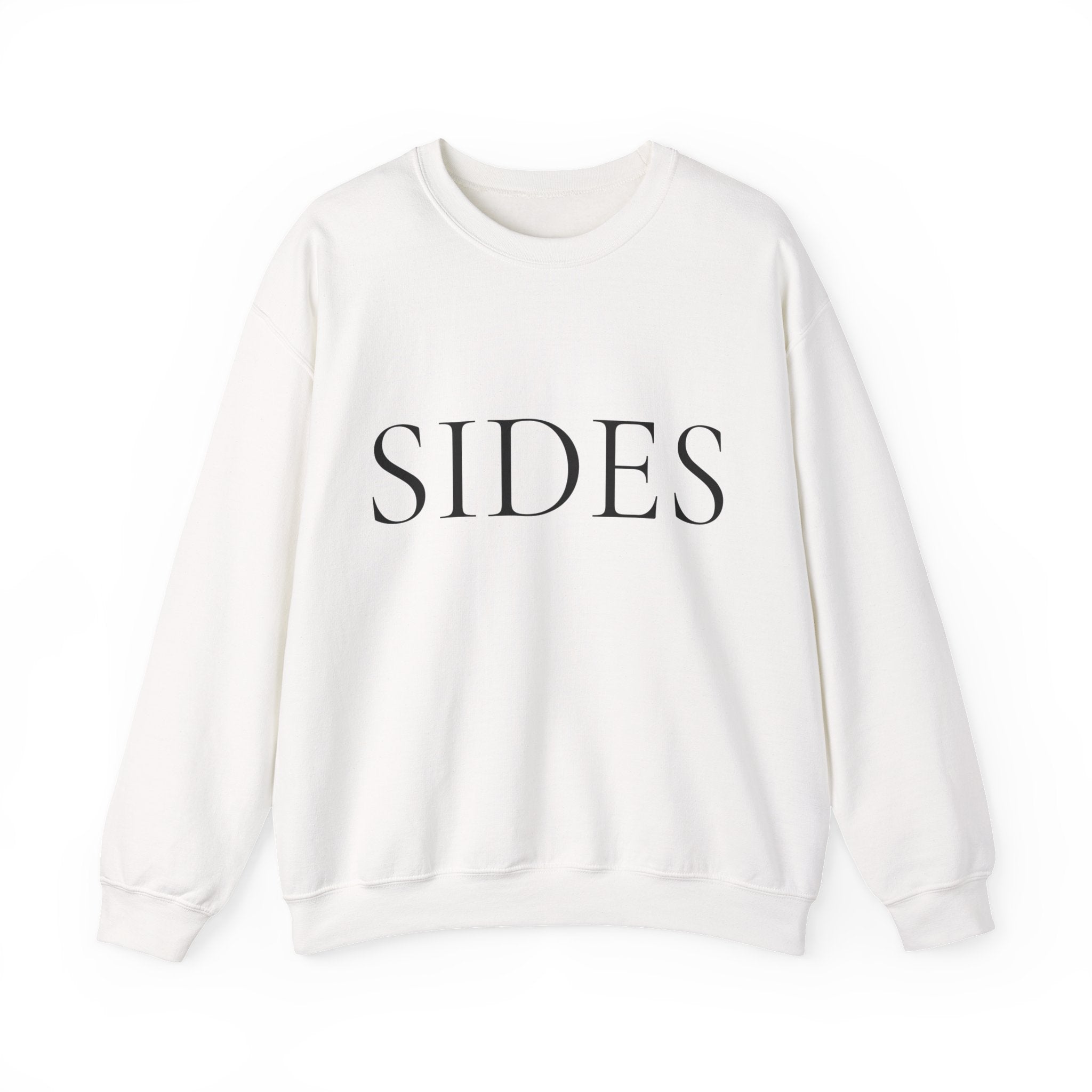 SIDES Crewneck Sweatshirt - Minimalist White Graphic Pullover