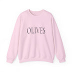 OLIVES Crewneck Sweatshirt - Minimalist Vegan Kitchen Tee for Food Lovers