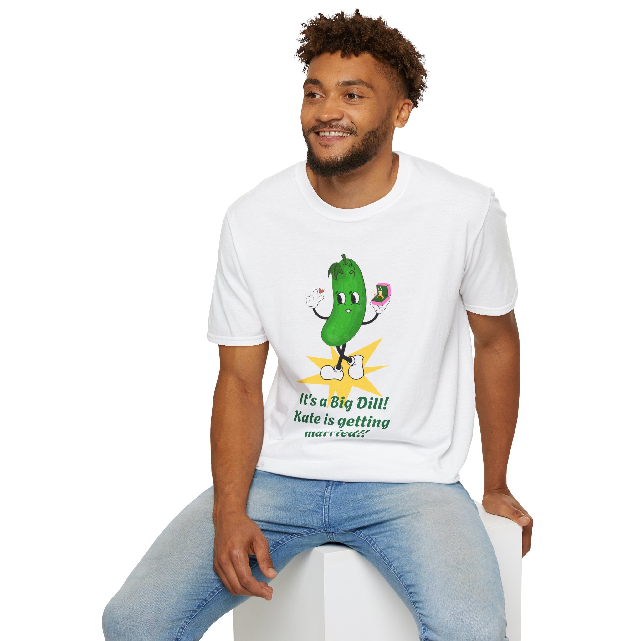 Personalized Pickle Bride Tshirt, Engagement, Unisex Softstyle Tee, Custom Wedding Shirt, Funny Bridal Gift, Couples Shirt