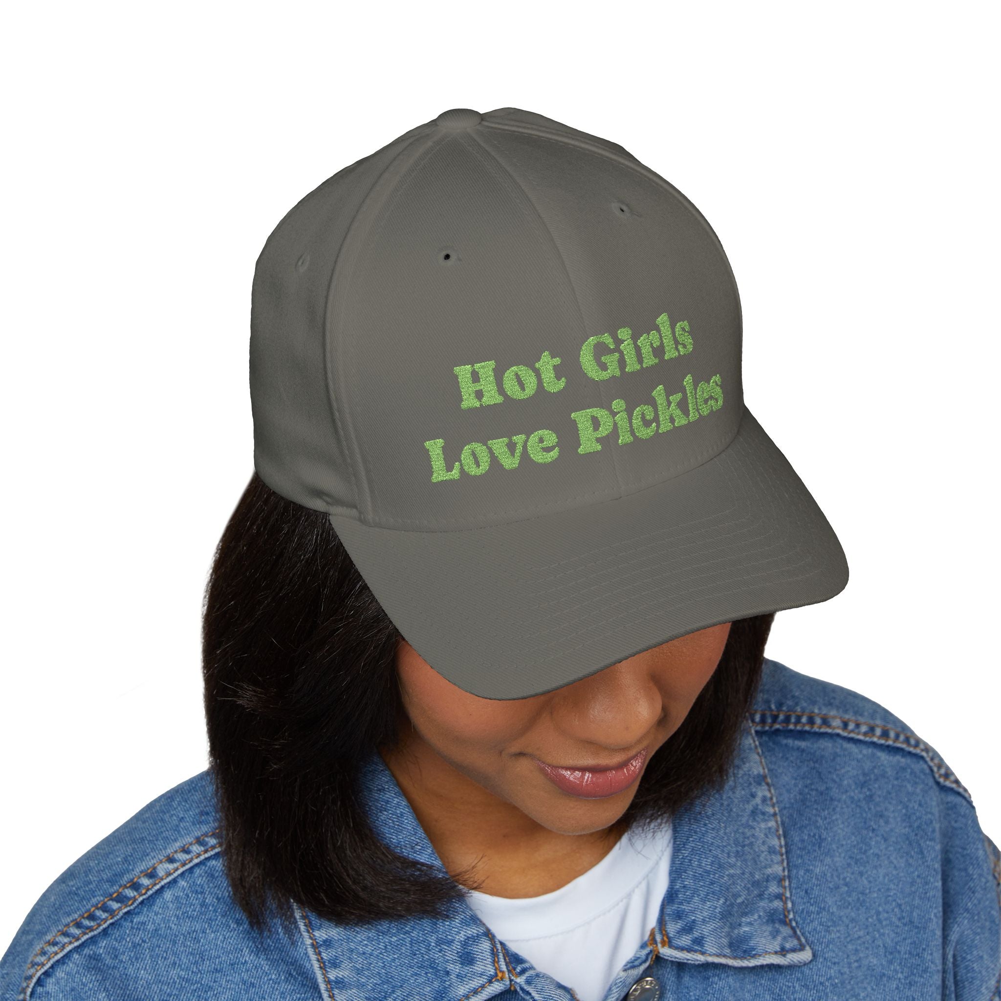 Hot Girls Love Pickles Cap, Cute Embroidered Hat, Gift for Food Lovers, Trendy Casual Wear, Fun Accessory for Summer