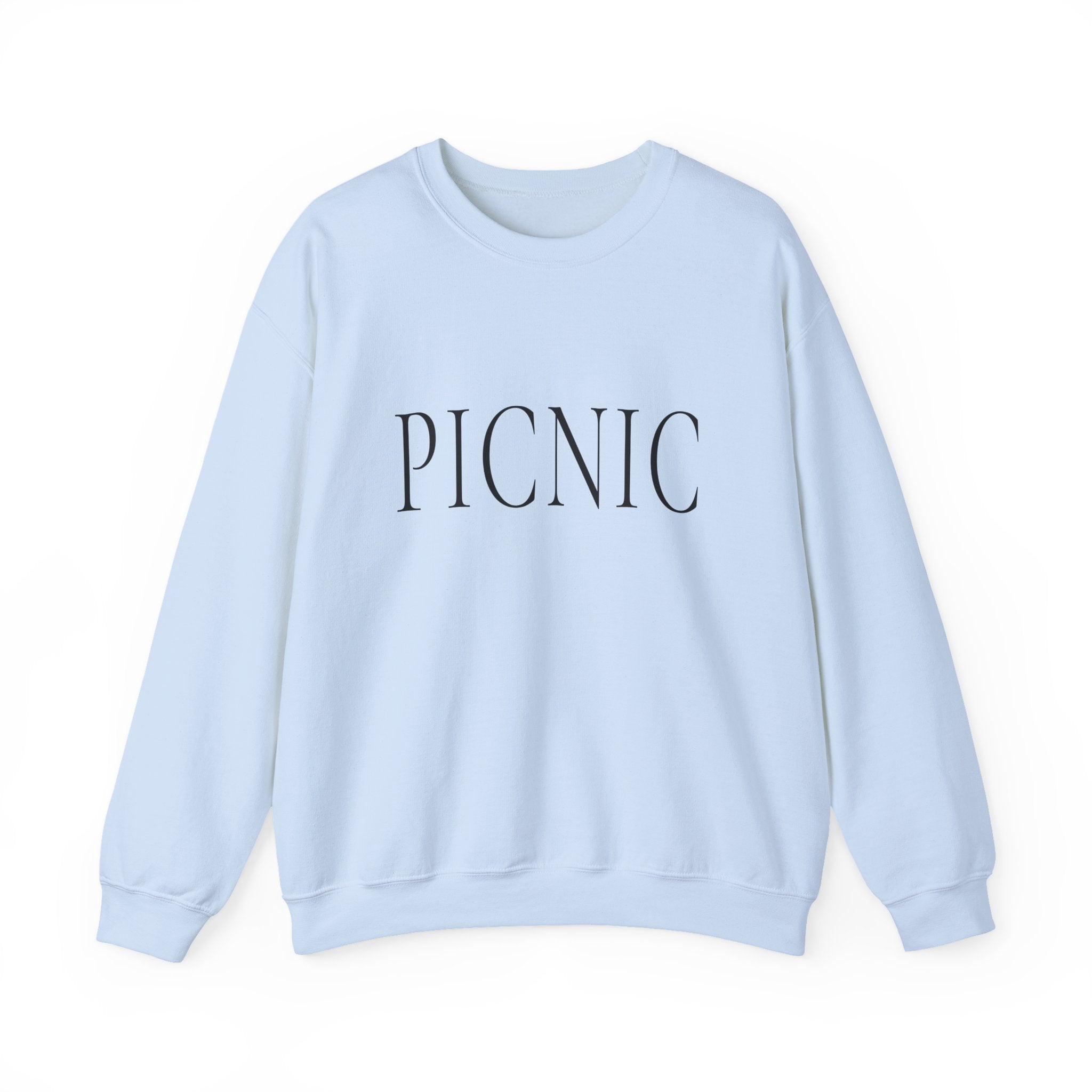 PICNIC Crewneck Sweatshirt - Minimalist White Graphic Pullover