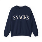 SNACKS Crewneck Sweatshirt - Minimal Foodie Graphic Pullover