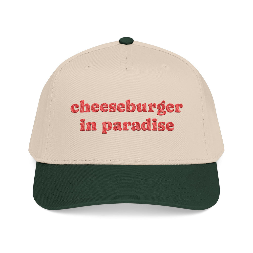 Cheeseburger in Paradise Retro Embroidered Baseball Cap | Food Lyrics