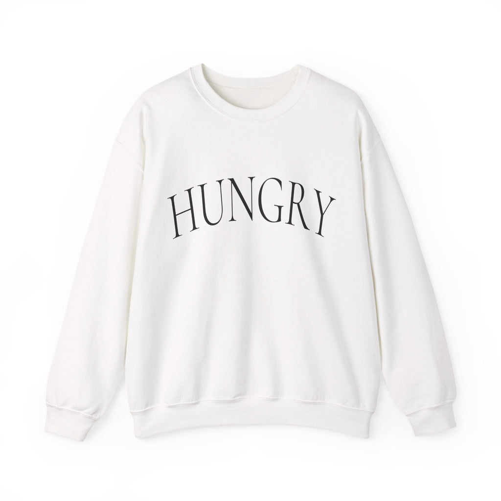 HUNGRY Graphic Sweatshirt - Minimalist White Crewneck