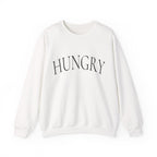 HUNGRY Graphic Sweatshirt - Minimalist White Crewneck