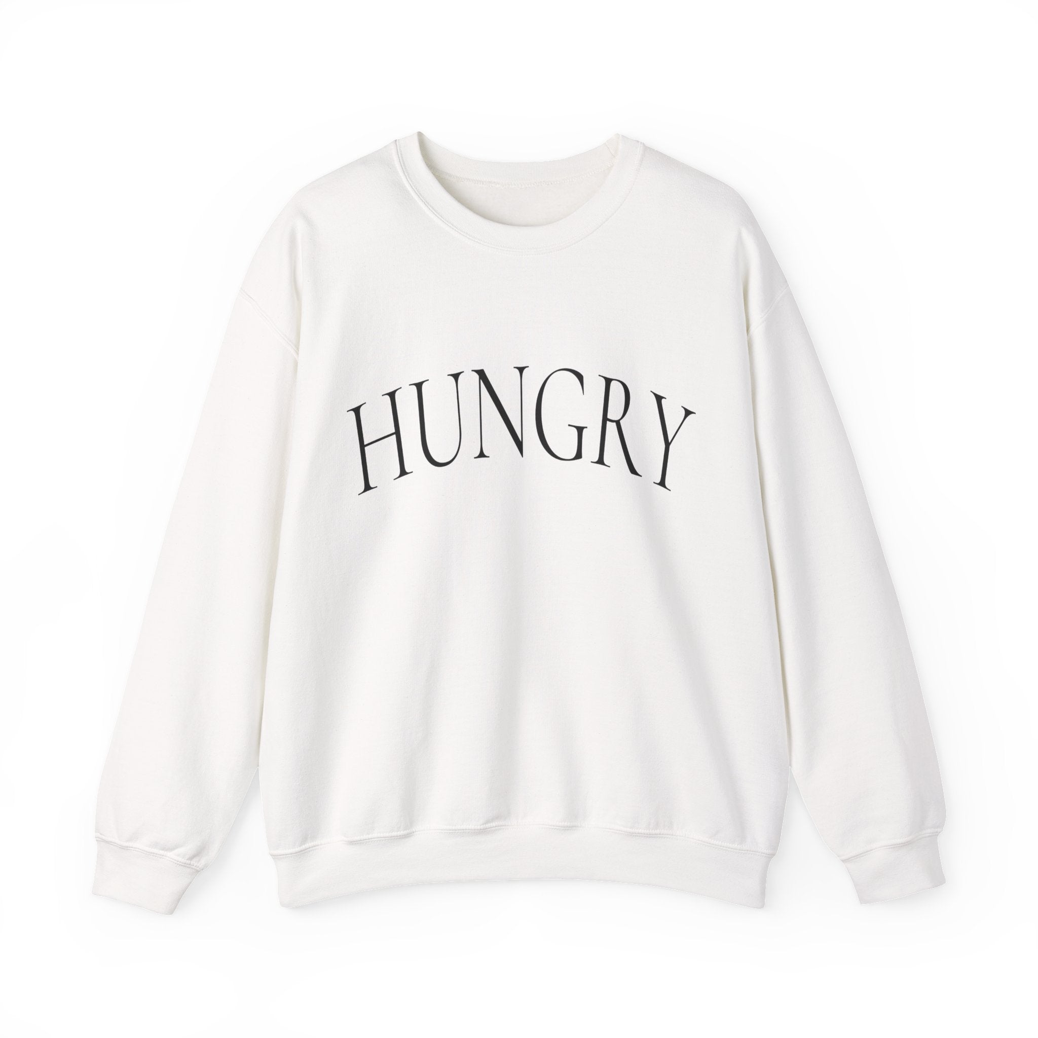 HUNGRY Graphic Sweatshirt - Minimalist White Crewneck