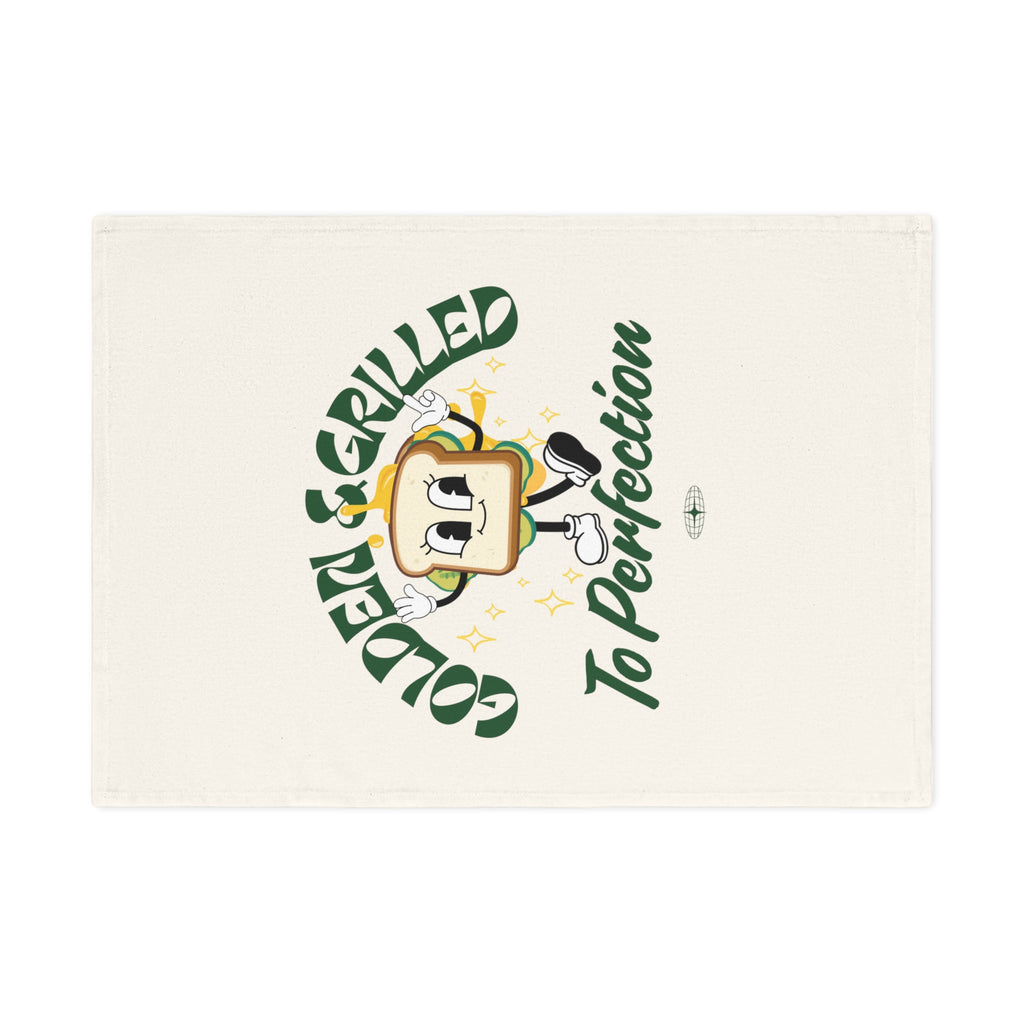 Golden Grilled Cheese Sandwich Cotton Tea Towel - Perfect Gift for Food Lovers, Home Decor, Kitchen Essentials, Cooking, Baking