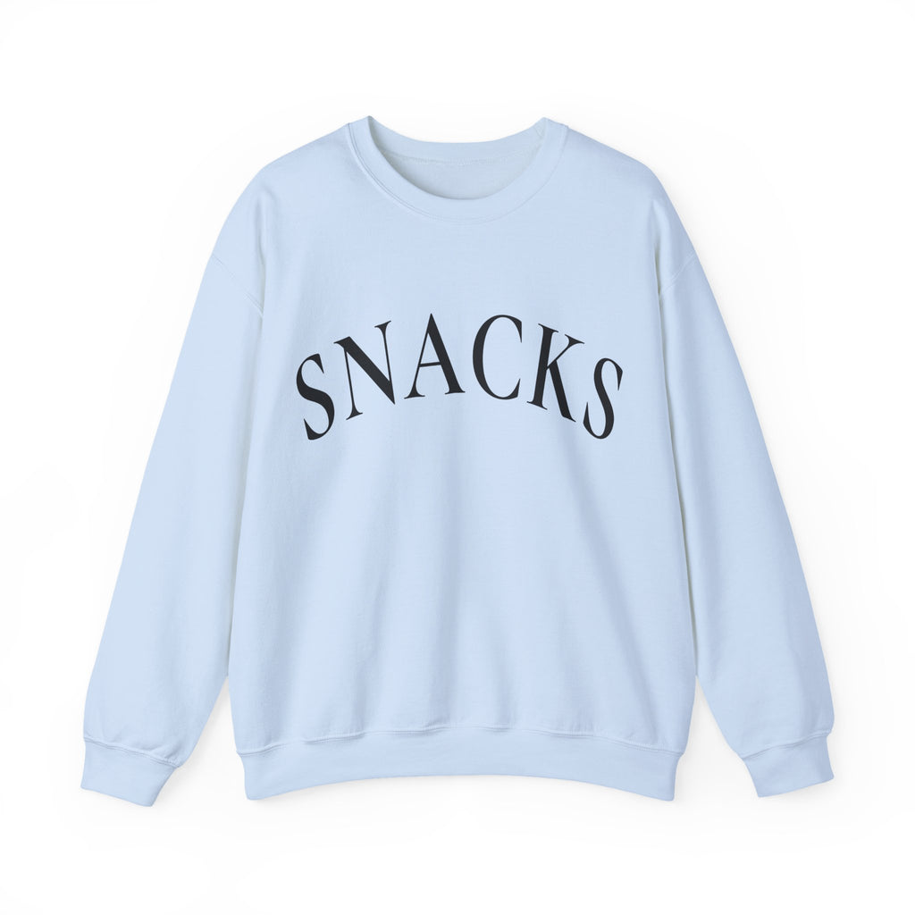 Snacks Crewneck Sweatshirt - Minimal Graphic "SNACKS" Pullover