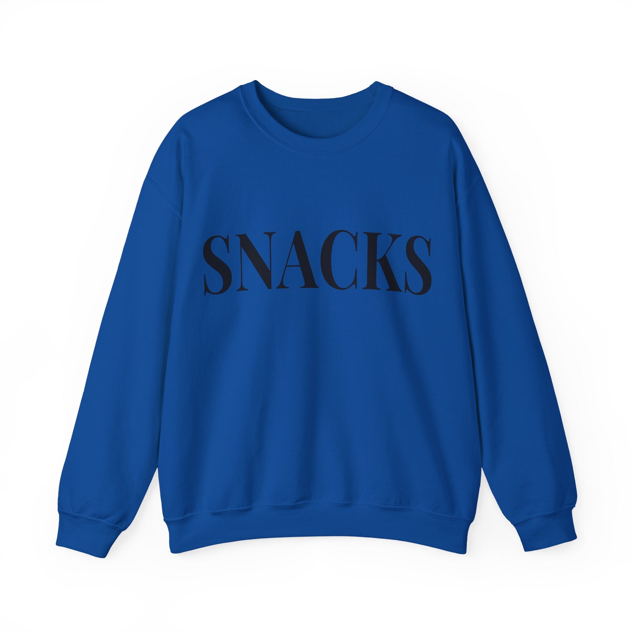 SNACKS Crewneck Sweatshirt — Minimal Foodie Graphic Pullover