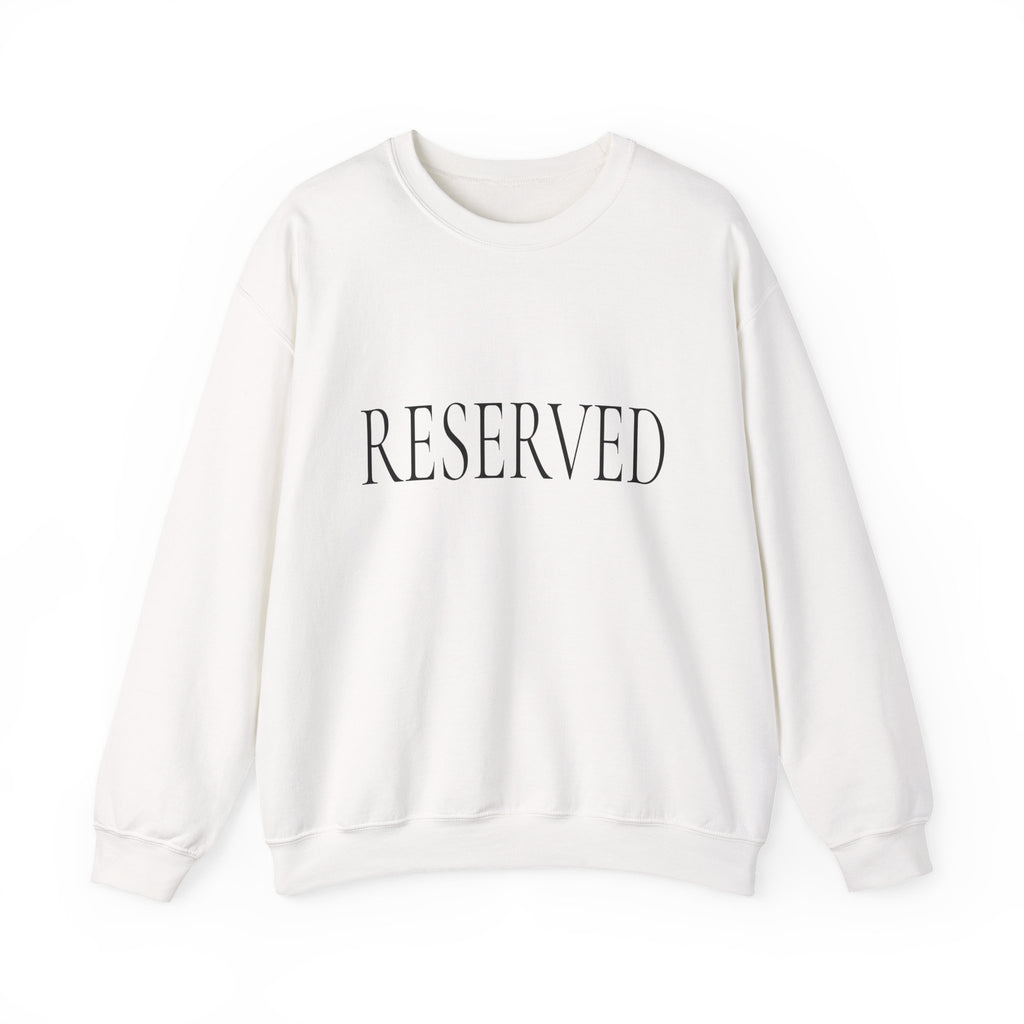 RESERVED Crewneck Sweatshirt - Minimalist White Pullover